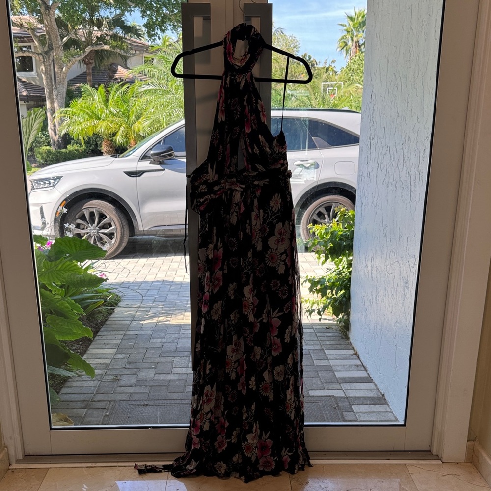 Jil Sander Black Floral Maxi Dress